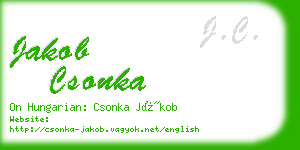 jakob csonka business card